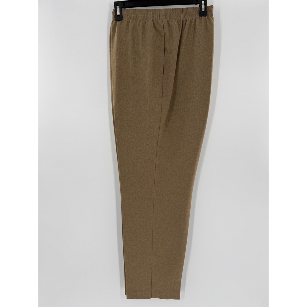 Alison Daley Womens Elastic Waist Straight Leg Pants Tan Brown Size 16
